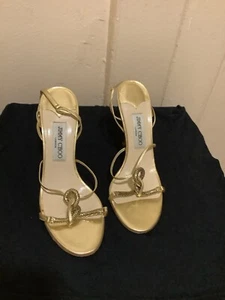 Jimmy Choo London Gold Sandals Size 39 . - Picture 1 of 11