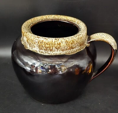 DE COLECCIÓN PFALTZGRAFF CERÁMICA GOURMET MARRÓN ESMALTE POR GOTEO PURÉ OLLA DE FRIJOLES 6" X 8" Foto 1 de 4