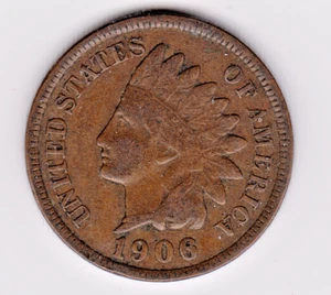 CENTAVO CABEZA INDIA 1906 en buen estado:~ POR FAVOR VEA EL ESCANEO stk d - Imagen 1 de 5