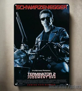 Terminator 2 Judgment Day Movie Metal Poster Tin Sign Plaque - Picture 1 of 5