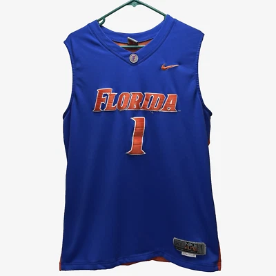 FLORIDA GATORS Basketball Jersey #1 Mens XL Blue Orange NIKE ELITE NCAA Shirt - Image 1 of 4