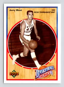 1992 Upper Deck Card, #1 Jerry West HOF, Los Angeles Lakers, Basketball Heroes - Foto 1 di 3