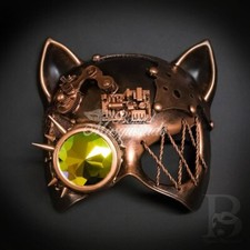 Gatto Cat Steampunk Goggle Mask Copper M39573