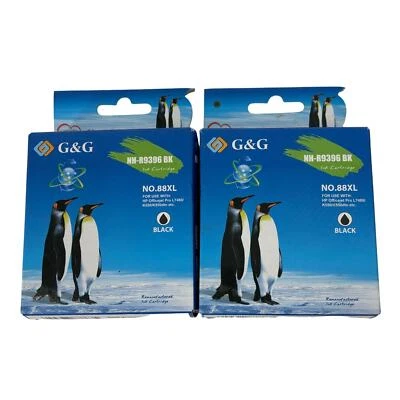 Cartucho de tinta G&G NH-R9396 negro No.88XL para impresoras HP Officejet 72 ml lote de 2 Foto 1 de 4