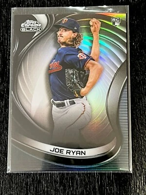 2022 Topps Chrome Black Refractor Rookie Card Baseball #19 Joe Ryan 44/199 MLB - Image 1 of 3