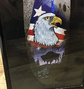 Lanza negra de creación de plumas pintadas bandera de Estados Unidos águila americana búfalo - Imagen 1 de 7