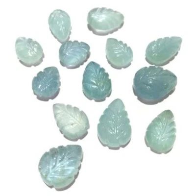 Loose Gemstone Natural Aquamarine Hand Carved Fancy Leaf Gemstone A2183 - Image 1 of 4