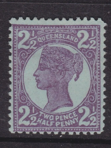 QUEENSLAND 1899 2 1/2d Purple Blue QV SIDEFACE MINT/MH SG 237  (NF113) Cover