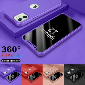 For iPhone 12 Pro Max 6.7" / 12 6.1" 360?? Shockproof Case Cover +Tempered Glass - Picture 1 of 29