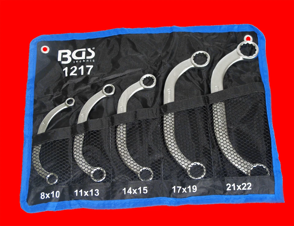 5 tlg C-Form Starter und Blockschlüssel Spezial Ringschlüssel 8 - 22mm BGS 1217