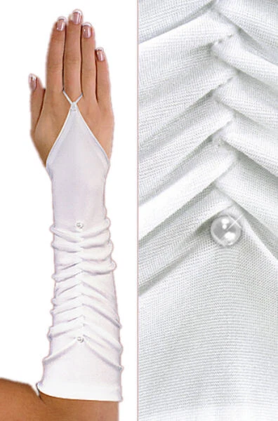 Brauthandschuhe fingerlos 30 oder 50cm Hochzeit Braut Handschuhe (A11) - Bild 1 von 1