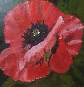 Poppy Original oil painting Impasto Red poppy Floral art Wall art Best gift mom - Picture 1 of 7