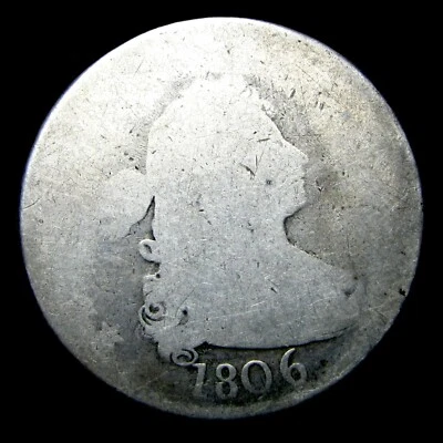 Moneda de un cuarto de plata busto drapeado de 1806 ---- Moneda de bonitos detalles ---- #086F Foto 1 de 2