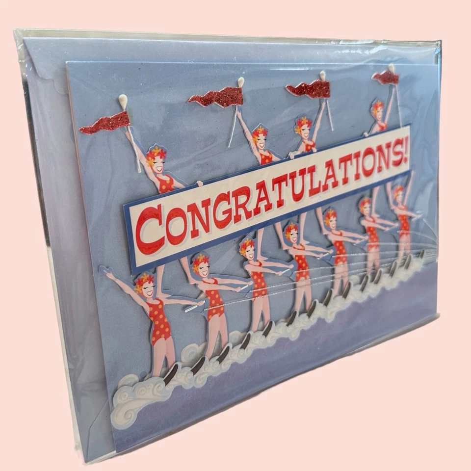 New Congratulations Standing Ovation Vintage Retro 50’s Style Art Greeting Card - Image 1 of 4
