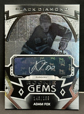 Adam Fox 2019-20 UD Black Diamond Rookie Gems Auto Pure Black Signatures /199 RC