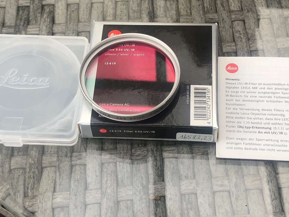 Leica Filter E55 UV/IR  13419 Silver Mint Boxed - Image 1 of 1