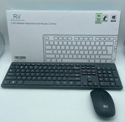 Wireless Keyboard & Mouse Combo Rii RK200 Standard Office for Windows & Android - Image 1 of 4