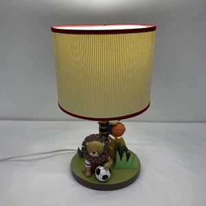 Lambs & Ivy Nursery Lamp Zoo Animals Sports Soccer Basketball 2012 Round Shade - Picture 1 of 9