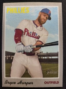 2019 Topps Heritage Bryce Harper CANVAS Cloth Sticker #22  - PHILLIES - Picture 1 of 2