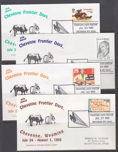 1993 97th Annual Cheyenne, Wyoming Frontier Days covers, complete set of 9, VF - Picture 1 of 2