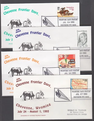 1993 97th Annual Cheyenne, Wyoming Frontier Days covers, complete set of 9, VF - Image 1 of 2