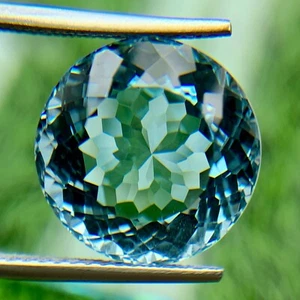 25.80 CT SANTA MARIA BLUE AQUAMARINE QUARTZ ROUND LAB CREATED LOOSE GEMSTONE - Picture 1 of 3