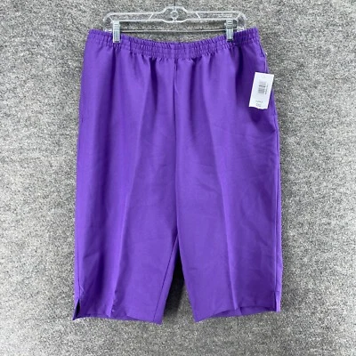 New Born Worth Cropped Pants Women PL Petite Blue High Rise Pleated Pull On - Image 1 of 4