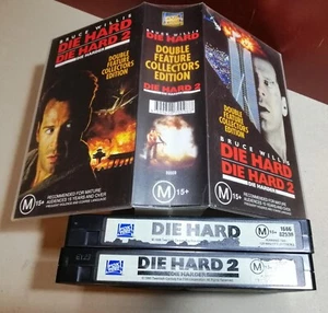 DIE HARD + DIE HARD 2 - Australian Fox Video Vhs RARE Double Feature - THRILLERS - Picture 1 of 2