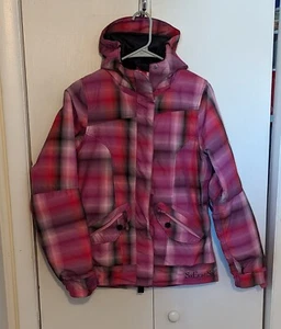 686 Infidry Reserved Snowboard Jacket Womens Size S Pink Plaid Thermal Rating 8 - Picture 1 of 13