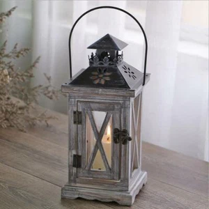 Wooden Candle Holder Stand Retro Revolving Lantern Creative Home Decor Gift - Imagen 1 de 9