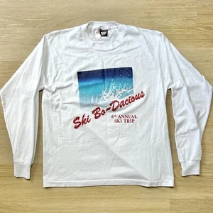 Vtg Ski Bo-Dacious Shirt XL Screen Stars Best L/S Single Stitch Tee Made USA EUC - Picture 1 of 8