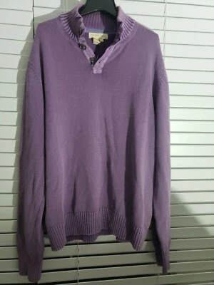 Territory Ahead l Henley 1/4 Button Pullover Knit Sweater Large distress style - Image 1 of 4