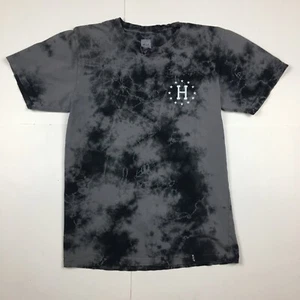 HUF Worldwide Rose Logo Smokey Tie Dye Black/Gray T-Shirt Size Small - Picture 1 of 6