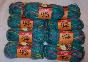 Lot of 9 or 10 Premier Ever Soft World Vision Yarn - Stone Path or Surfboard - Picture 1 of 6
