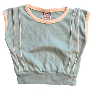Vintage French Toast Retro Girl’s Blue Sleeveless Shirt Age 24 Months 1980s - Picture 1 of 5