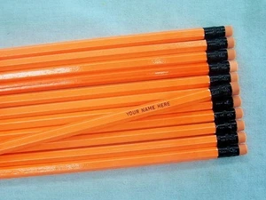 24 personalisierte Bleistifte Hexagon "NEON Orange" - Bild 1 von 1