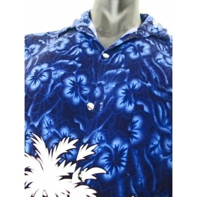 Camisa de campamento Mango Hawaiian Tropical Island talla XXL, poliéster Foto 1 de 4