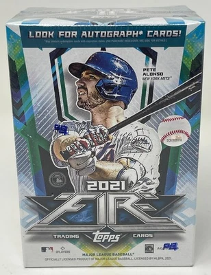 2021 Topps Baseball Fire Blaster Box 7 Packs 4 Gold Minted Cards Factory Sealed - Image 1 of 4