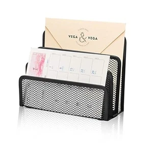  Desk Mail Organizer Small File Holders Letter Organizer Metal Mesh  - Picture 1 of 7