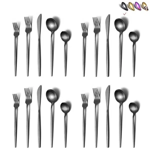Stainless Steel Flatware Set, Titanium Plated, 40-Piece Service Set for 8 (Ma... - Bild 1 von 7