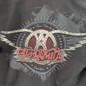 Felpa con cappuccio vintage Aerosmith Rock N' Roller Coaster media nera full zip grafica - Foto 1 di 12