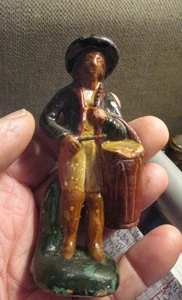 Alter Santon Terrakotta mit Bauer idealer Trommelspieler Krippe von Nöel - Bild 1 von 7