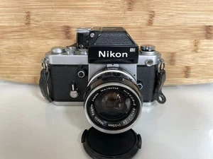 Nikon F2 Photomic Silver 35mm SLR Film Camera w 35mm 2.8 Non-AI + Original Case - Picture 1 of 15