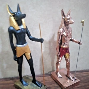 2X Estatuas de Ebros Anubis - Dios egipcio del más allá, hechas a mano negras y... - Imagen 1 de 24