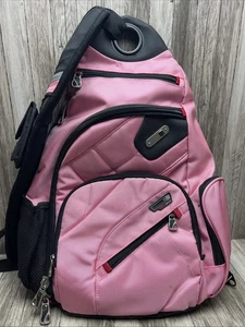 Zaino Fūl Audio imbracatura tracolla laptop imbottito rosa nero tasche cerniere - Foto 1 di 5