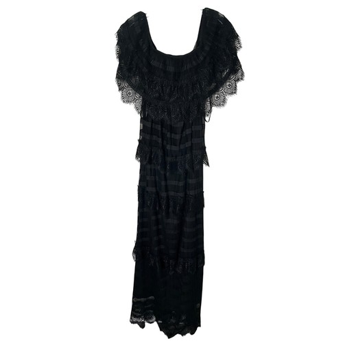 VETEMENTS Maxi abito in pizzo a strati azienda di abbigliamento medio