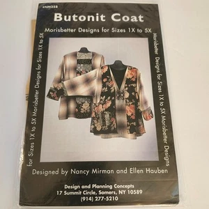 "Butonit Coat" Nancy Mirman Sewing Pattern Size 1X - 5X NEW #NM258 - Picture 1 of 2