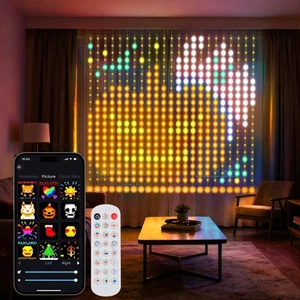 LED Curtain Light, 400 LEDs, Smart RGB+IC Color Changing Holiday Wall Lights,... - Bild 1 von 8