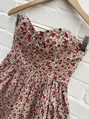 Jack Wills Liberty Print Mini Dress UK 8 Pink Cream Ditsy Floral Festival Party - Image 1 of 4