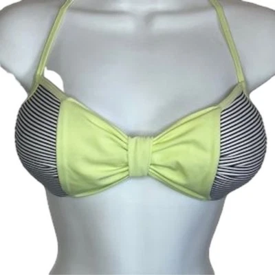 NEW!!! Damsel Padded Light Green Bikini with Stripped Bow Size M - Image 1 of 4